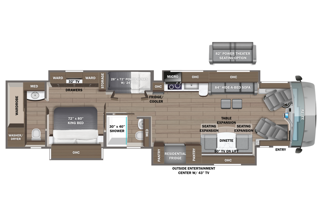 2025 Entegra Cornerstone 45R Floorplan Image